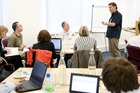 George presenting