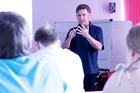 George presenting