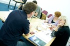 George in discussion with group 5