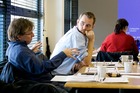 Engaged in discussion