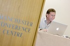 George preparing between sessions