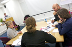 Christine participating in group discussions